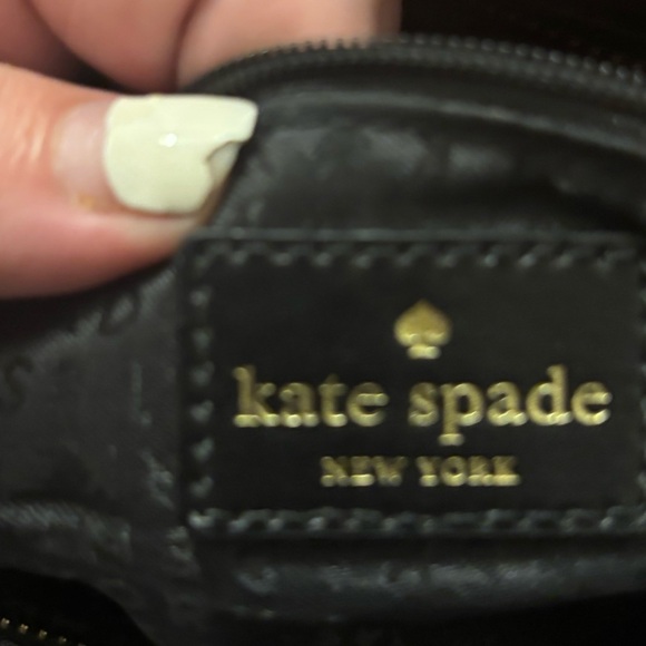Kate Spade Black Bernadine Hadley Street Handbag Purse Black/White Leather - Picture 2 of 16